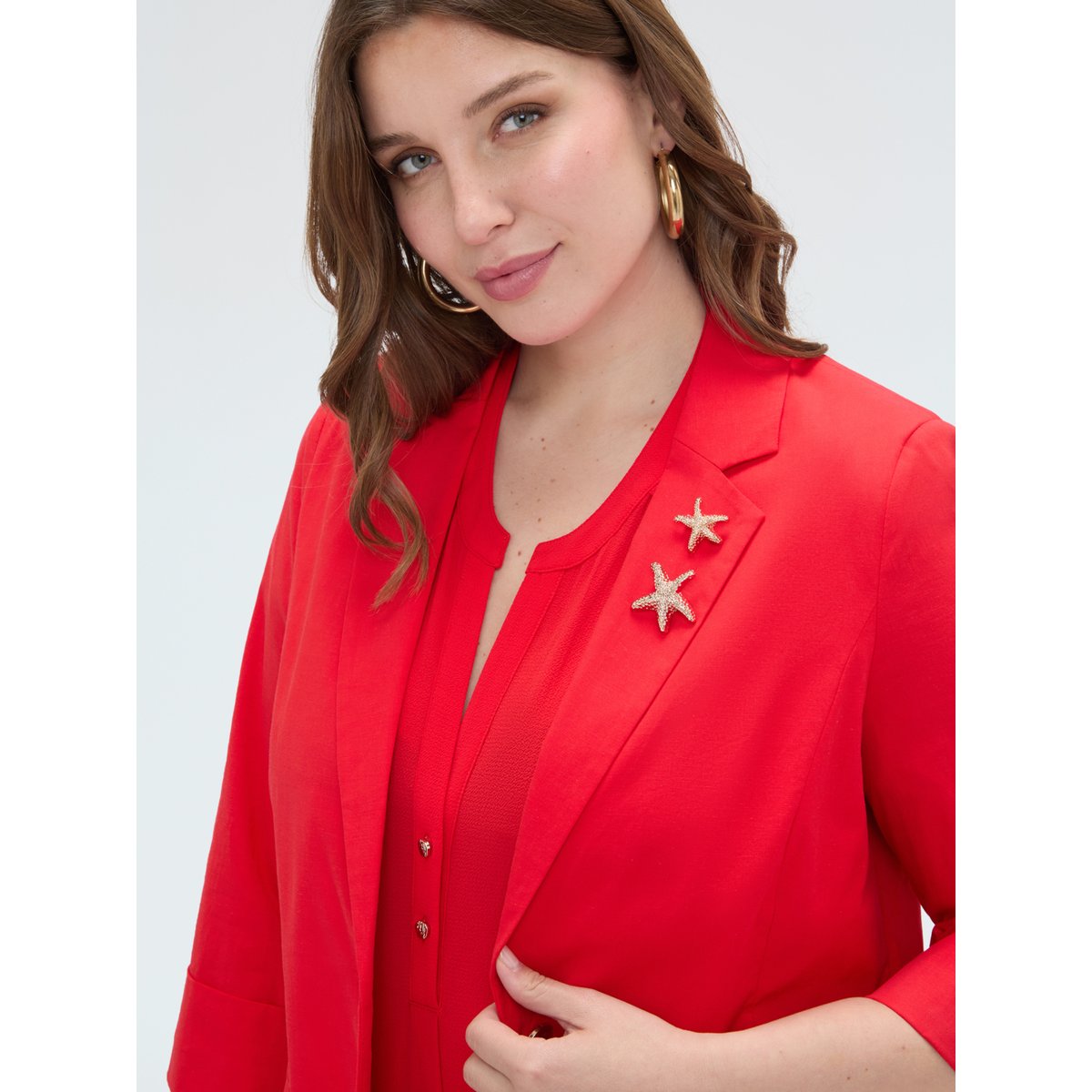 Blazer avec broches rouge, FIORELLA RUBINO