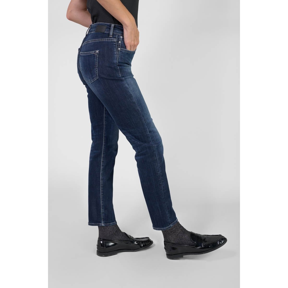 Jeans droite 400/17 mom , 7/8ème blue, LE TEMPS DES CERISES