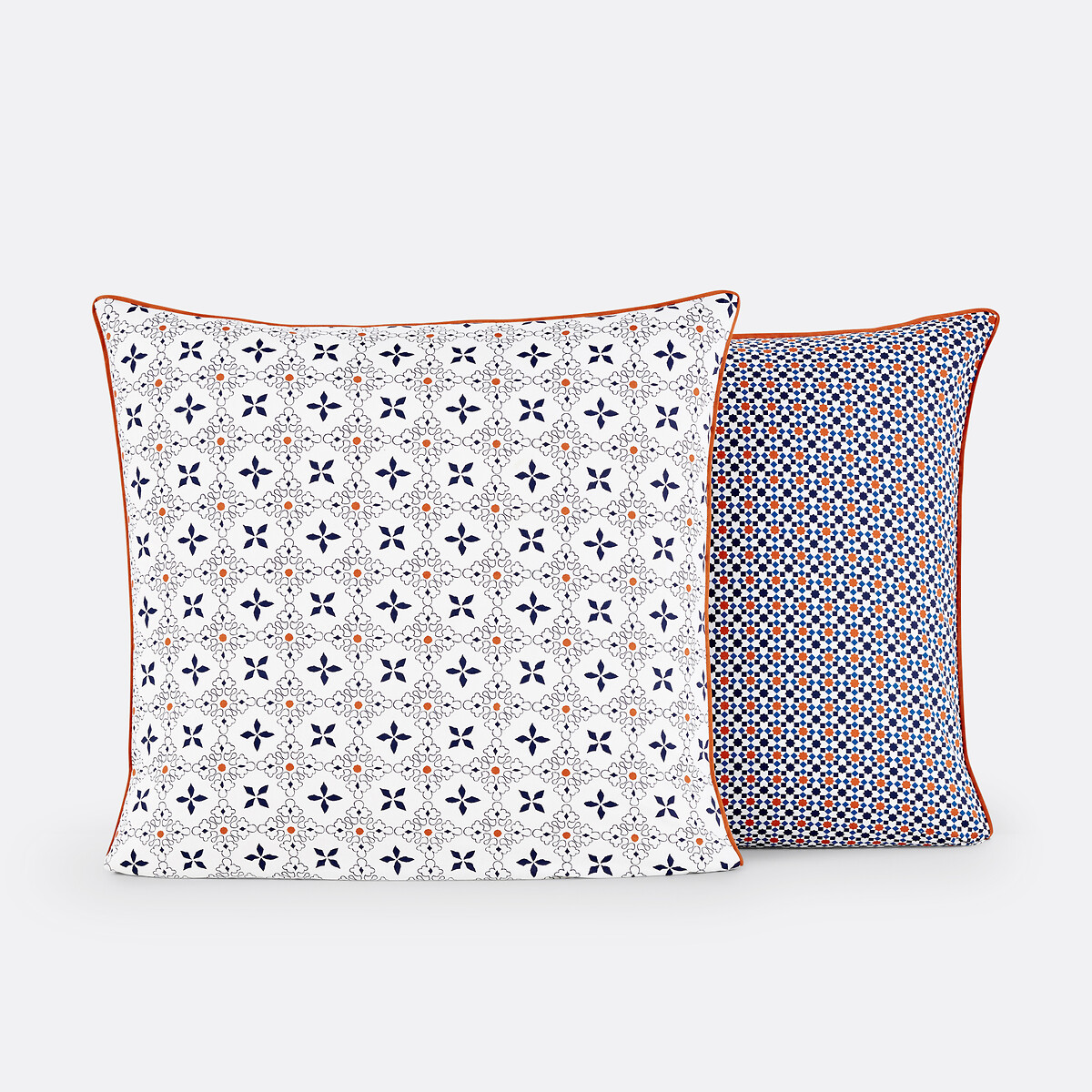 Kussensloop in katoen, Zehia wit/blauw/oranje, LA REDOUTE INTERIEURS