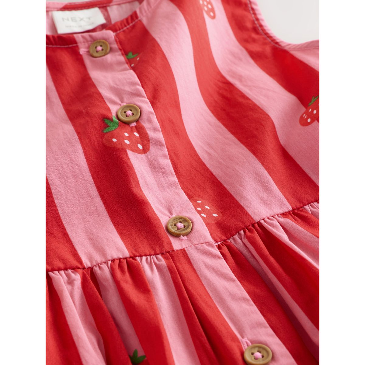 Ensemble pantalon et chemisier coordonné rouge/rose rayé, NEXT