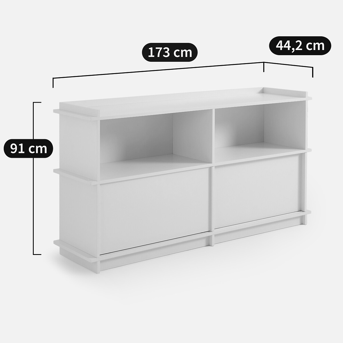 Aparador, 2 compartimentos, 2 puertas, ancho 173 cm, MILOR marfil, LA REDOUTE INTERIEURS