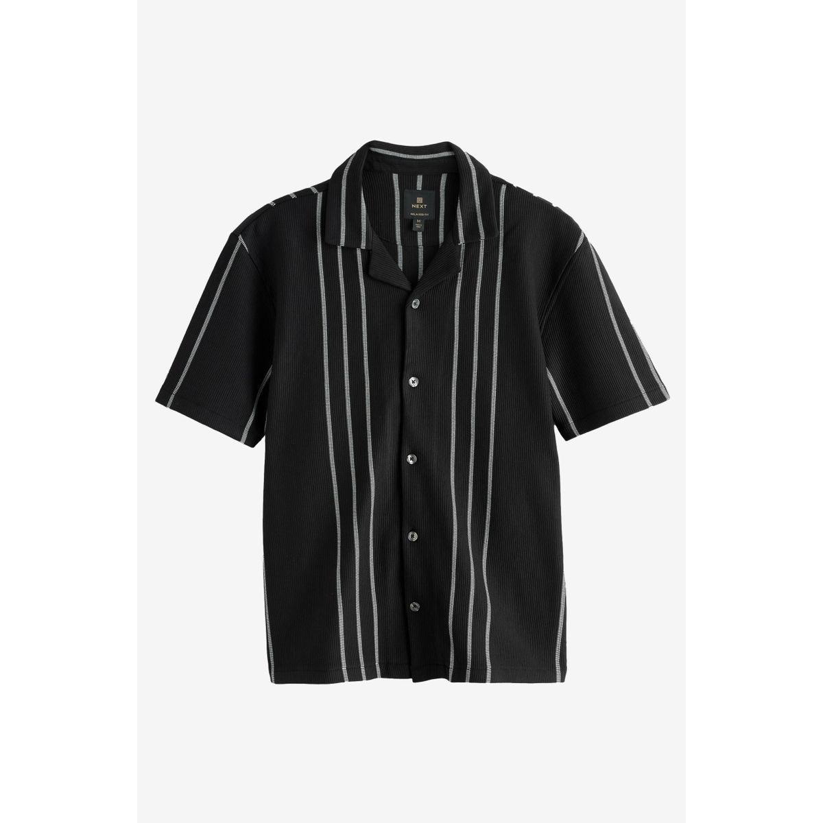 Chemise en jersey à rayures texturées noir, NEXT