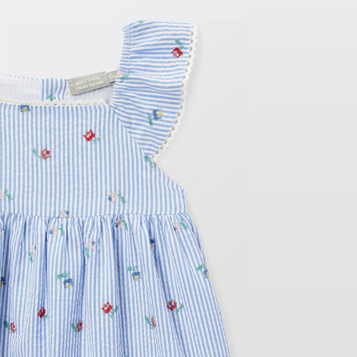 Robe portefeuille avec bloomer rayés et imprimés en coton tender, BOUT'CHOU