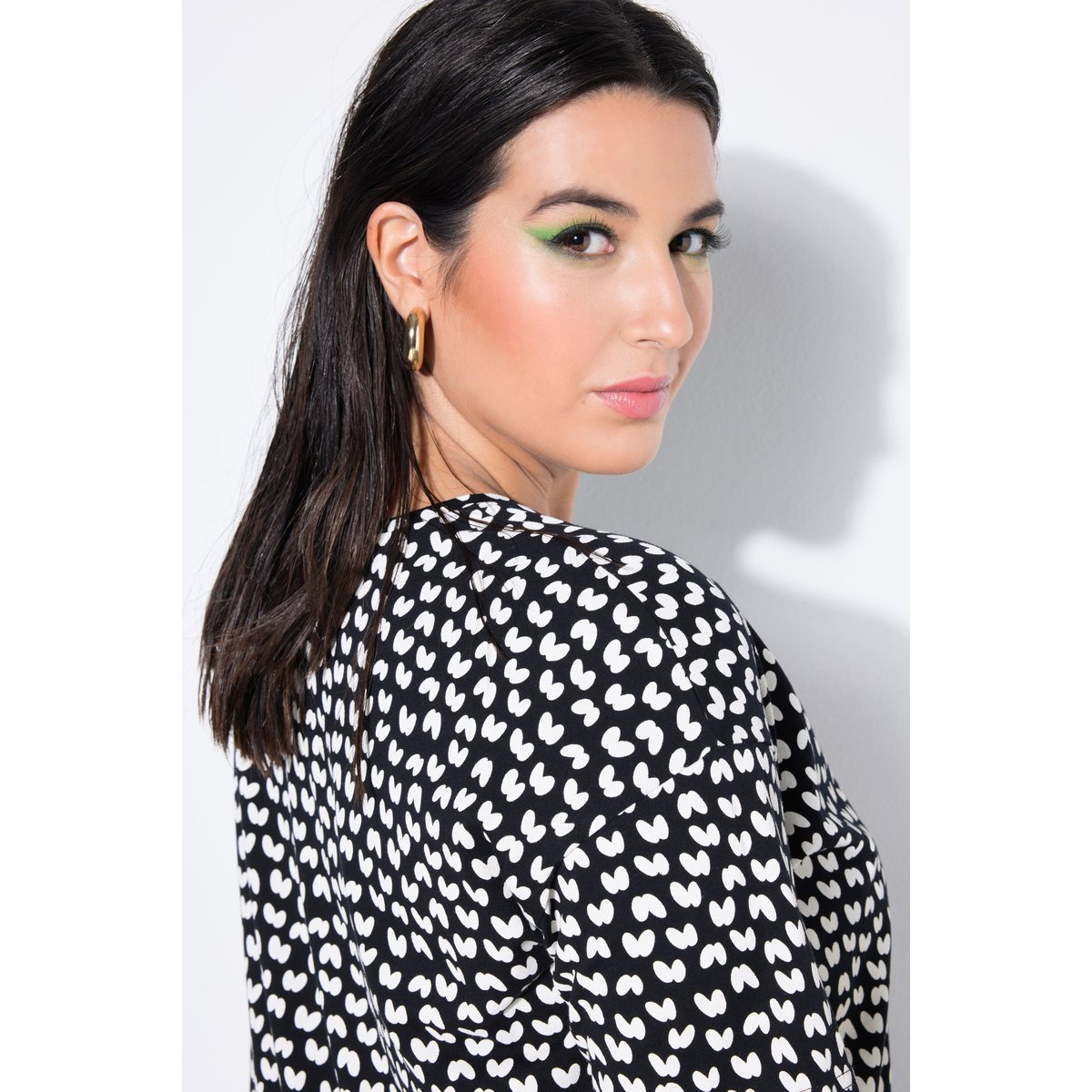 T-shirt imprimé noir & blanc, manches courtes noir, STUDIO UNTOLD