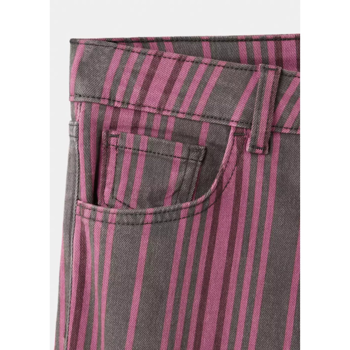 Jean straight-fit à rayures marron, MANGO TEEN