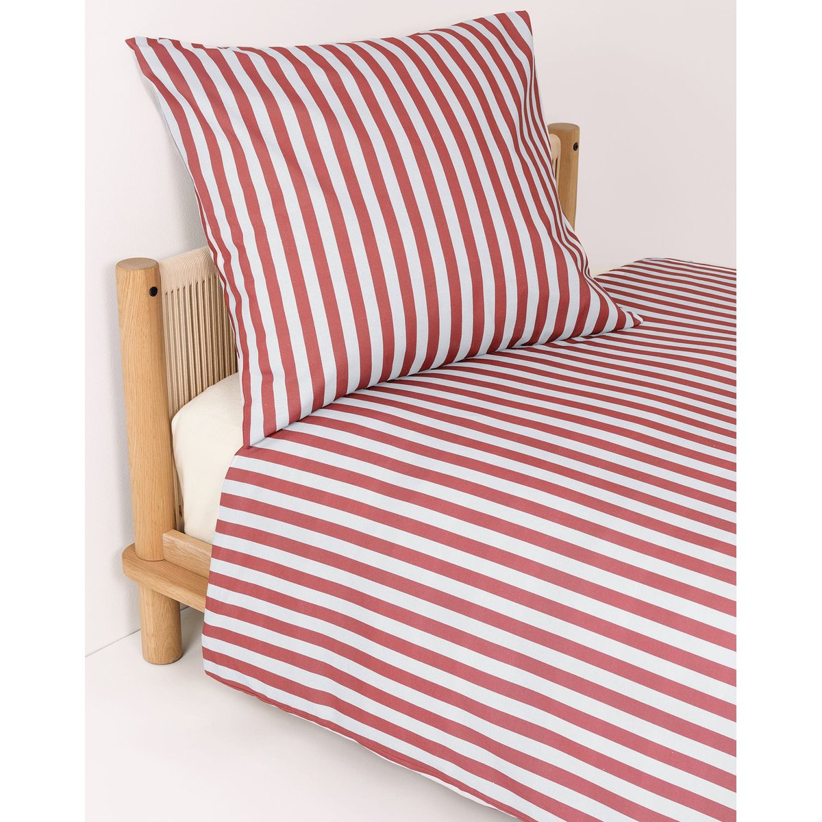 Housse de couette lit individuel Sheldon rayures bordeaux, NOBODINOZ
