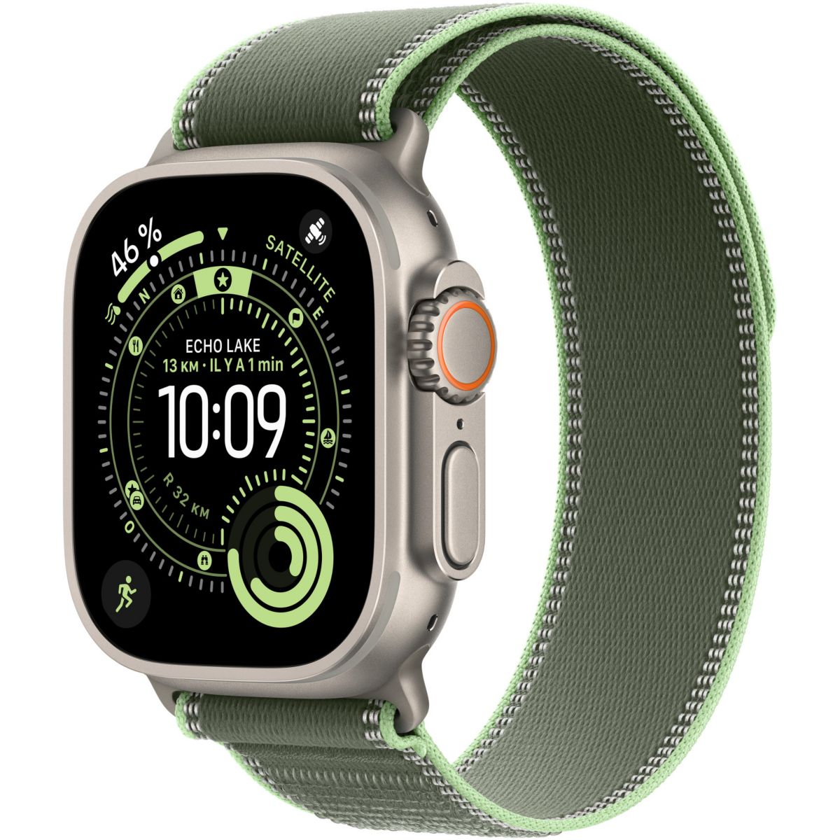 Bracelet 49 mm M/L Trail vert/vert fluo vert, APPLE