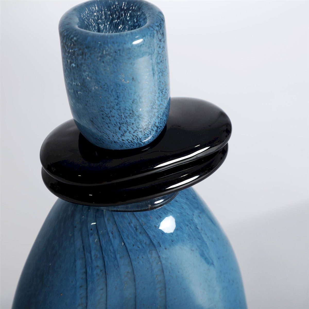 Vase décoratif en verre finition brillante bleu intense finition brillante, RECOLLECTION