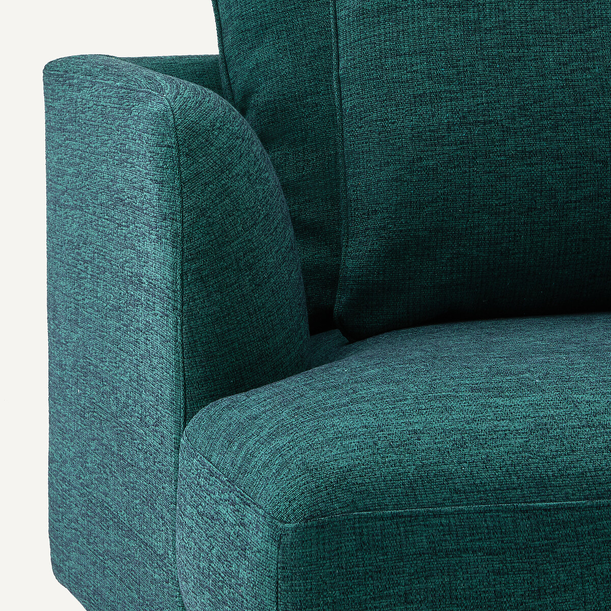 Linkes Sofa-Halbmodul, kombinierbar, aus meliertem Stoff, TIBERIO dunkelgrün, AM.PM