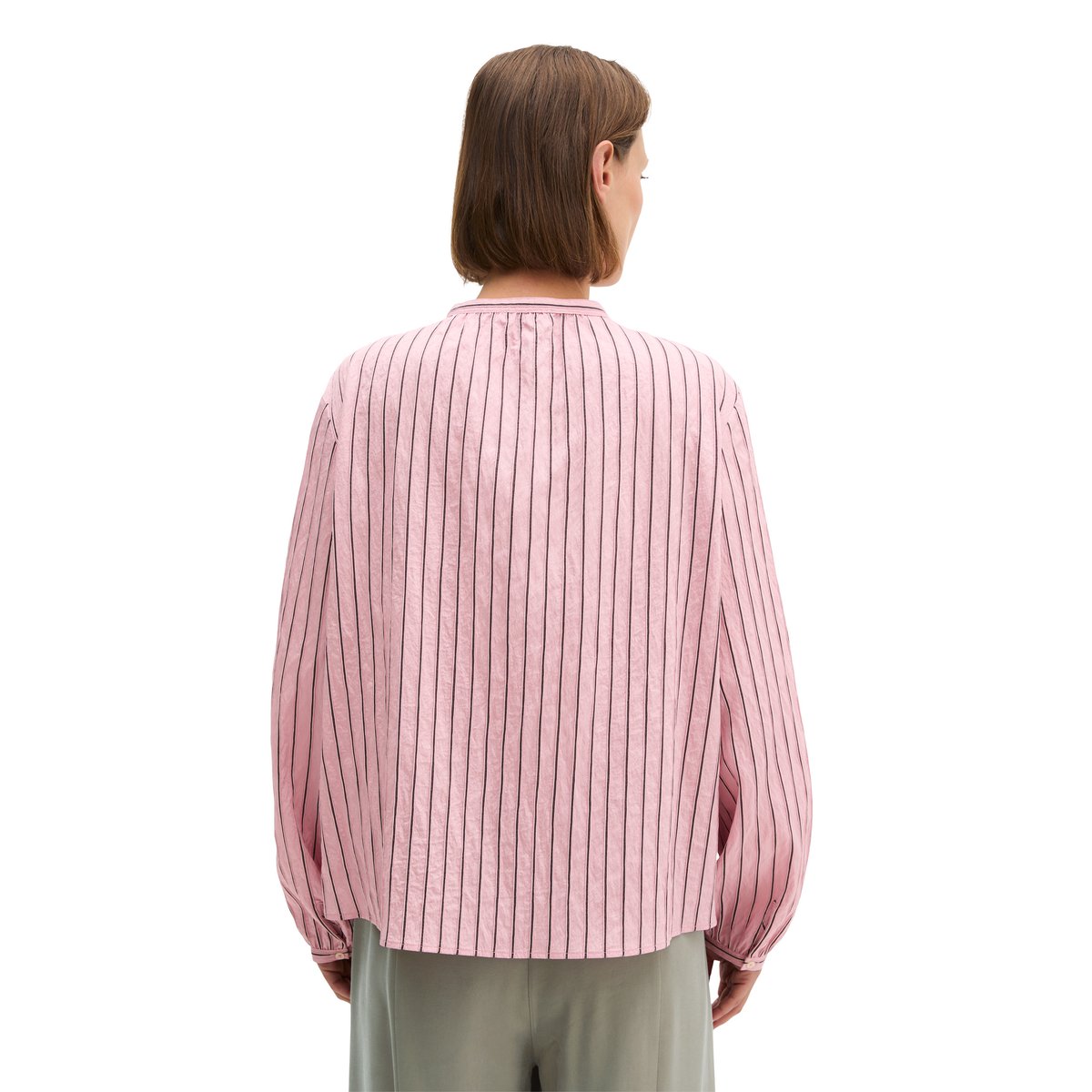 Chemisier à rayures, coupe classique en mélange de modal rose bonbon, MARC O'POLO