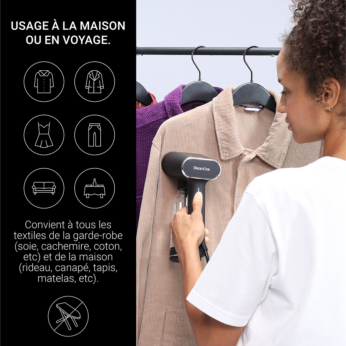 Défroisseur à main Karl XL noir, STEAMONE