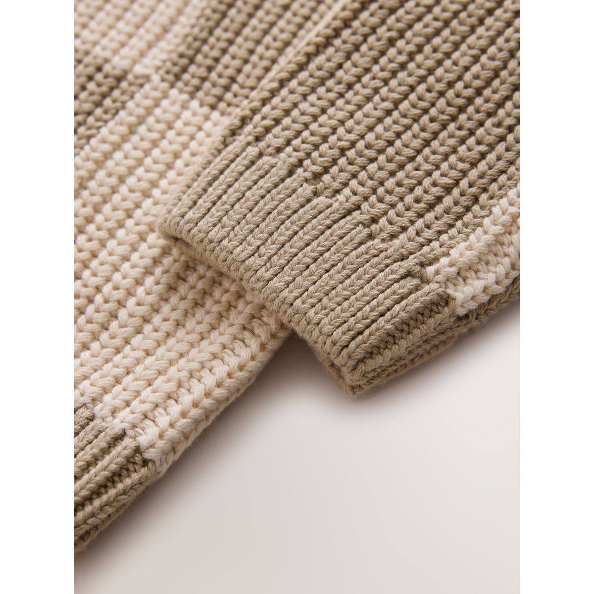 Pull ras du cou en maille damier neutre, NEXT