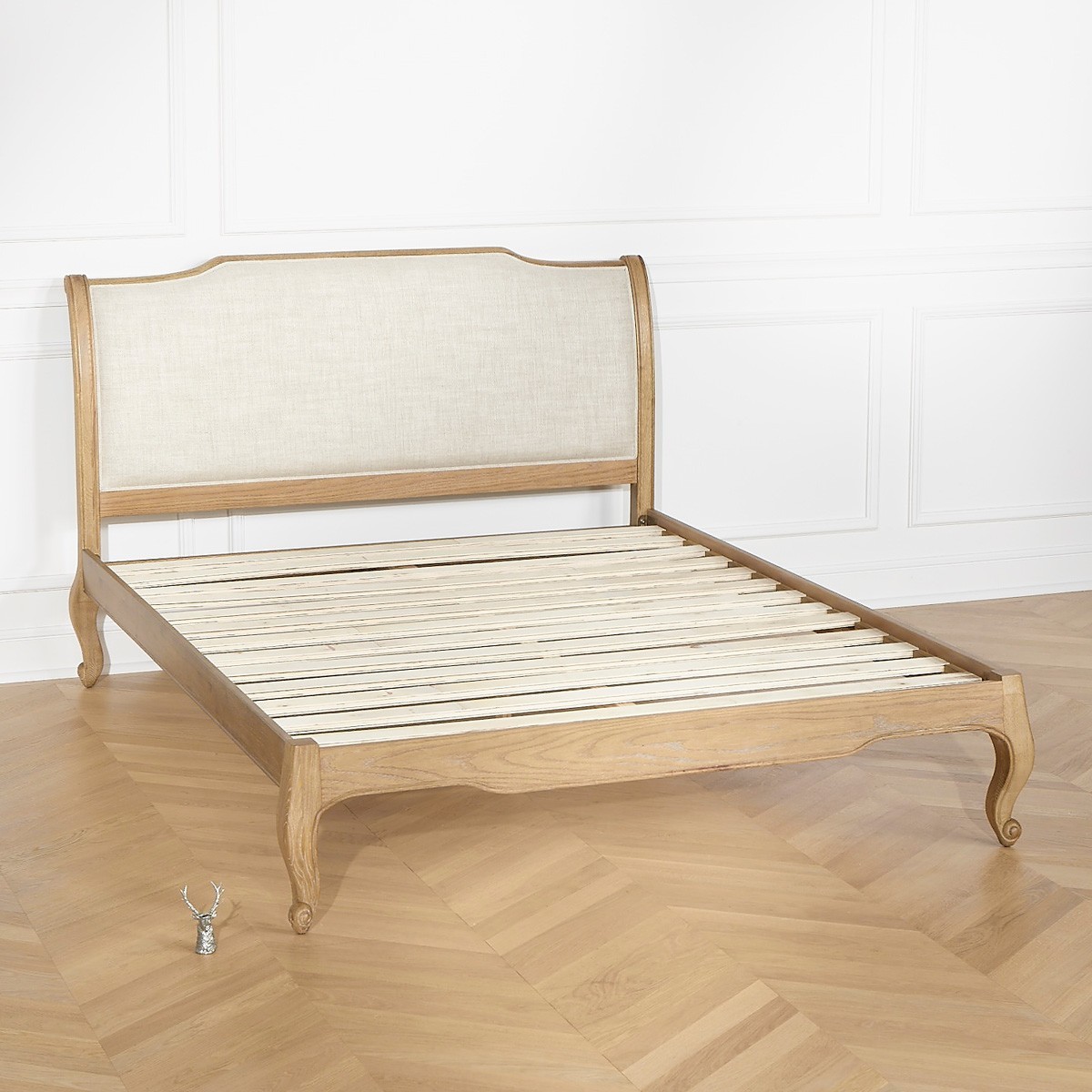 Lit 160x200 en chêne et lin premium ELIZA marron, ROBIN DES BOIS
