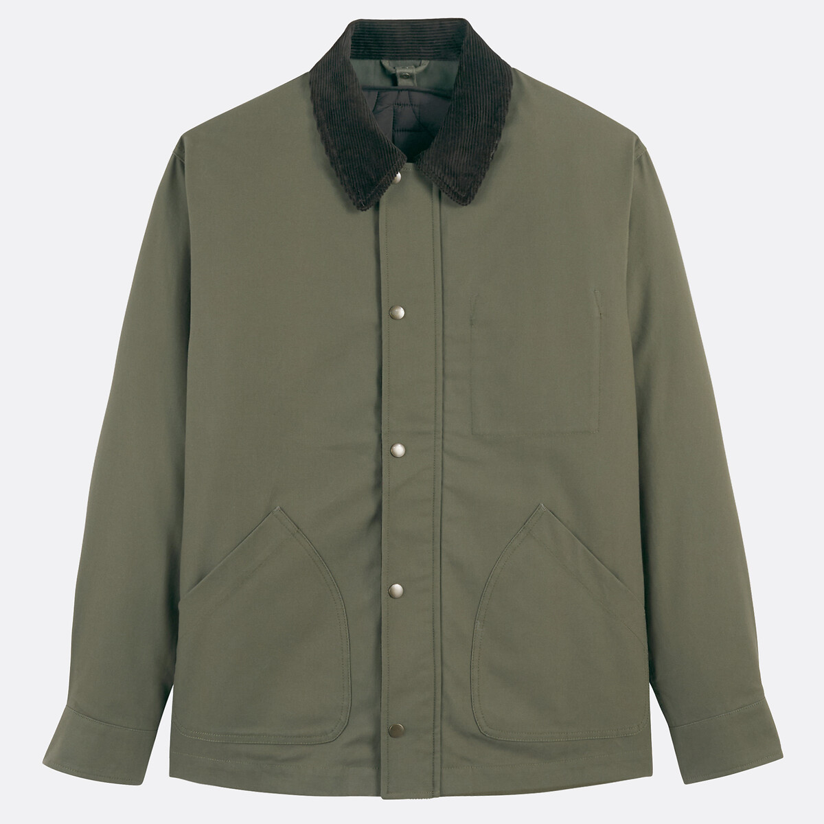 2-in-1 Jacket with Corduroy Collar khaki, LA REDOUTE COLLECTIONS