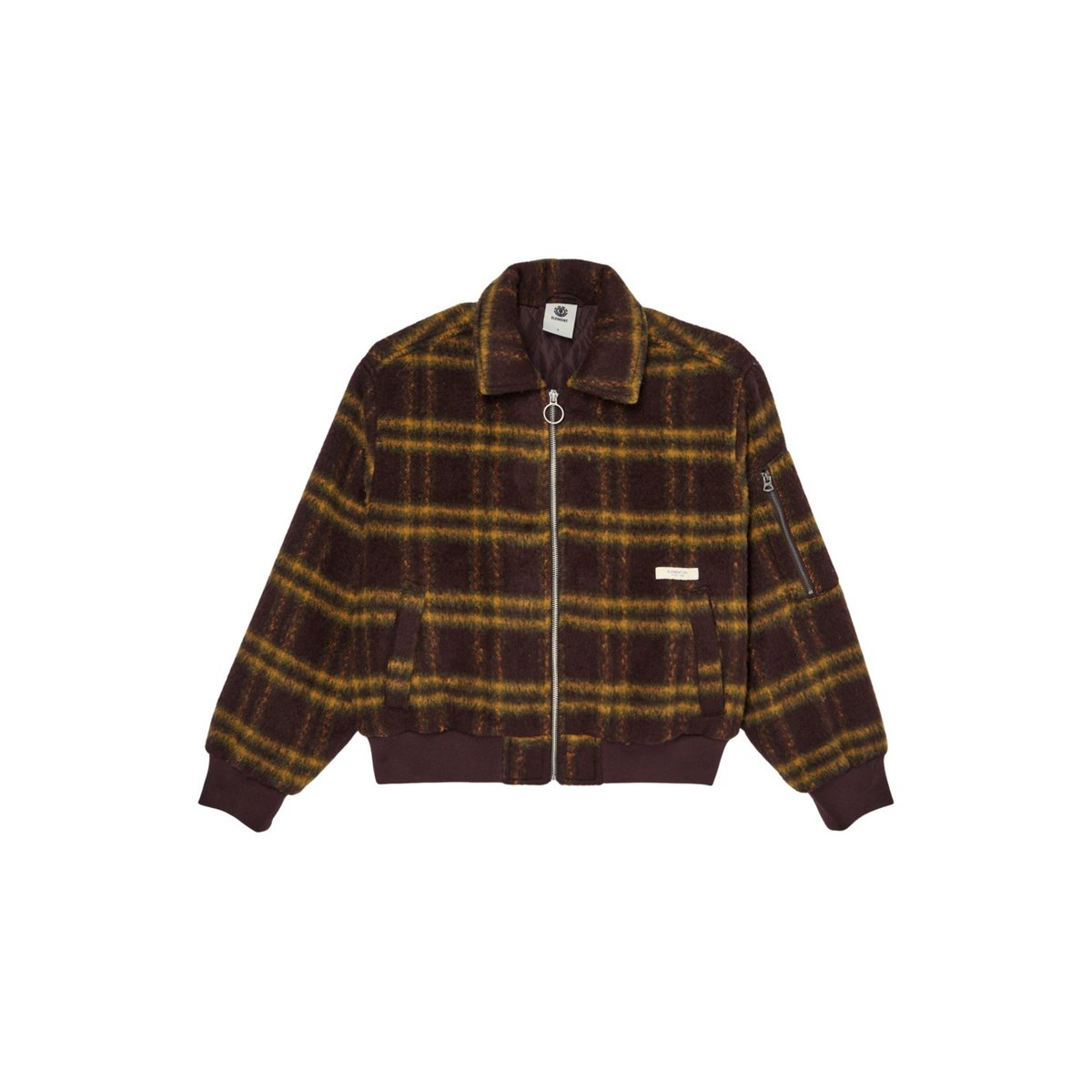 Veste bomber FUZZY marron brushed plaid mole, ELEMENT