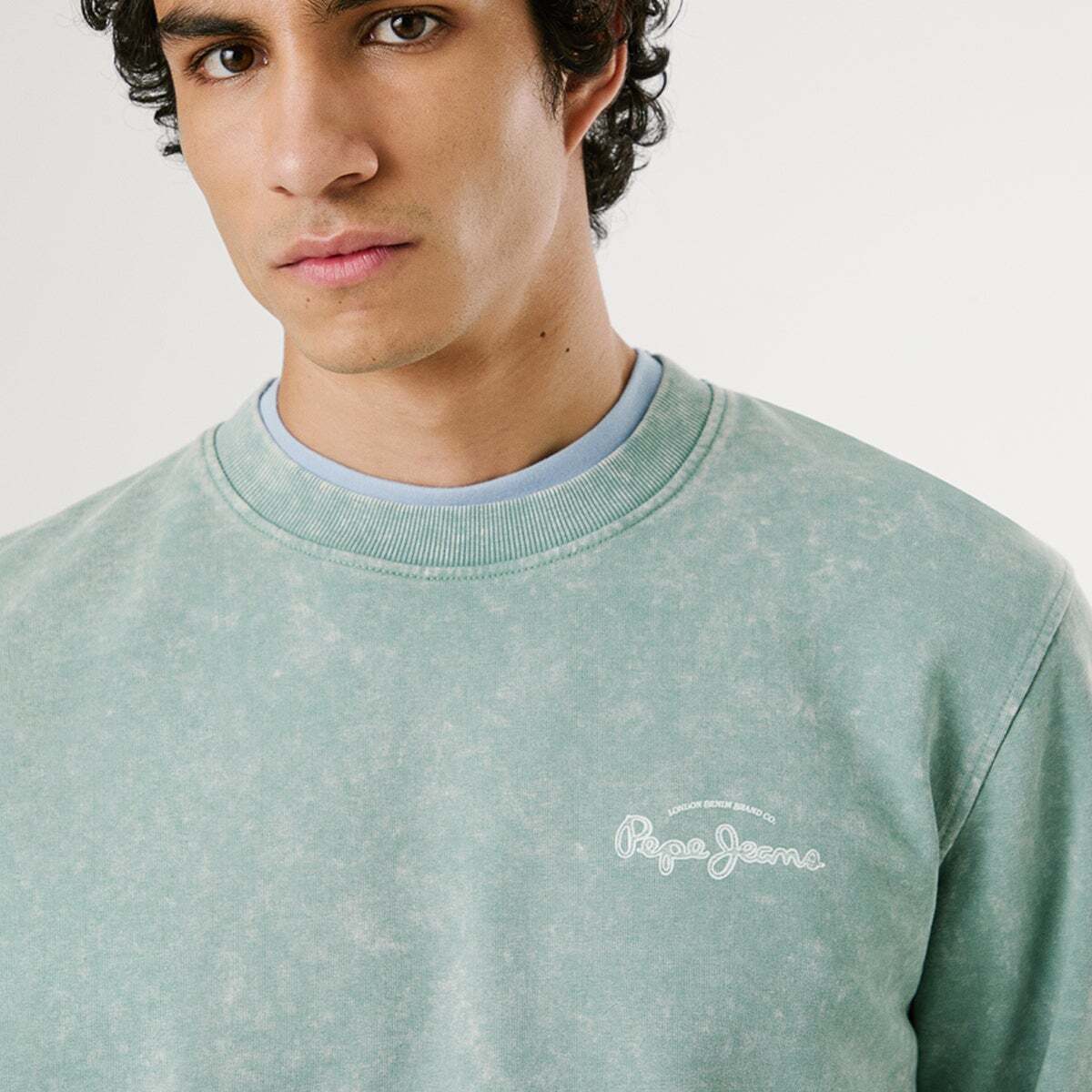 Sweat-Shirt Coupe Regular À Col Rond vert sauge, PEPE JEANS