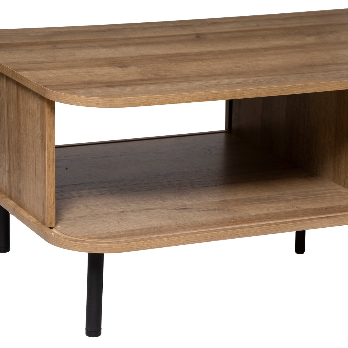 Table basse 2 portes coulissantes effet chêne COLVA beige, ATMOSPHERA