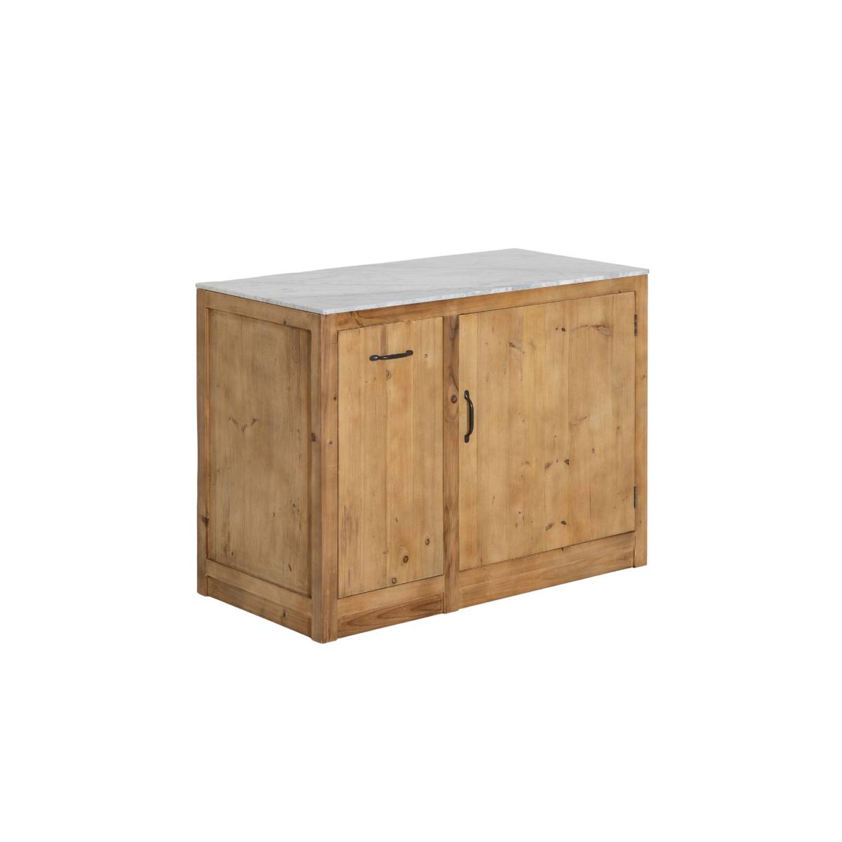 Meuble bas de cuisine en bois recyclé EPURE bois clair, MADE IN MEUBLES