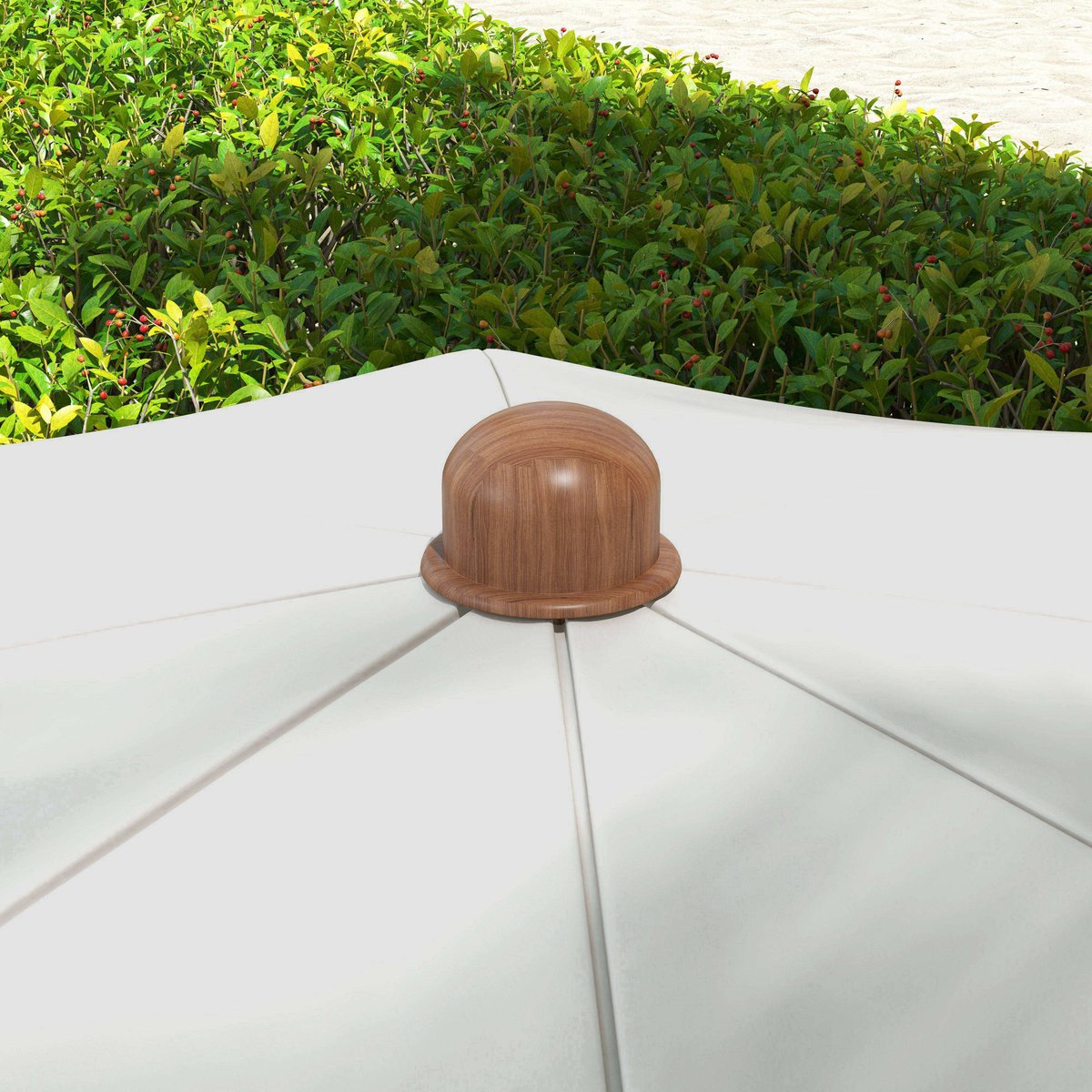 Parasol de plage Polyester Gris clair crème, OUTSUNNY