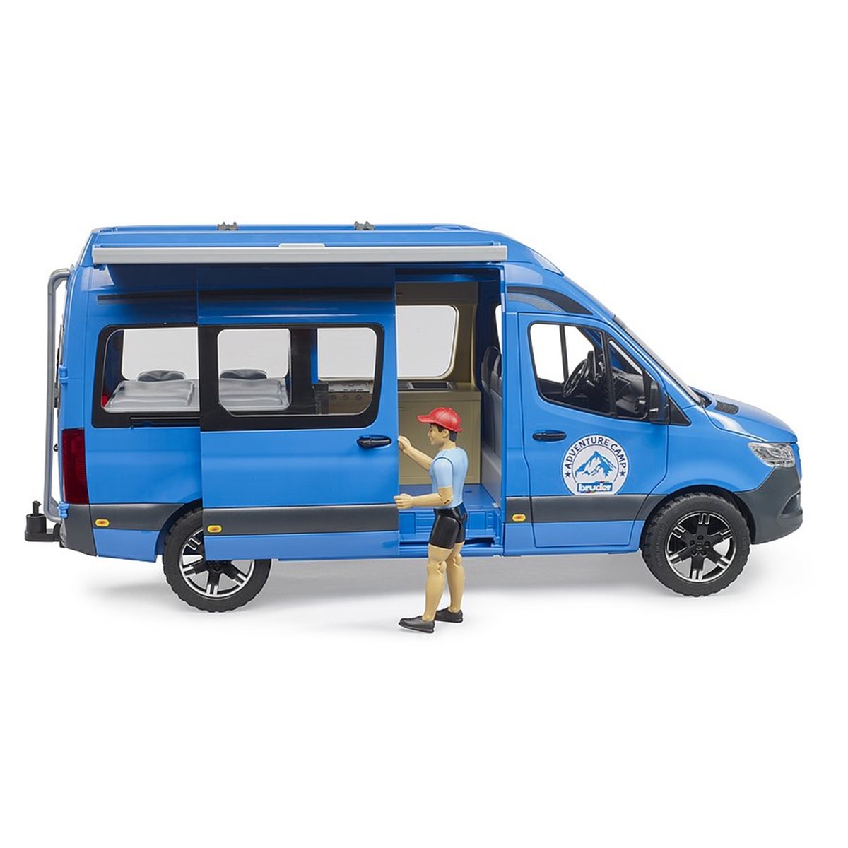 MB Sprinter Camper avec conducteur bleu, BRUDER