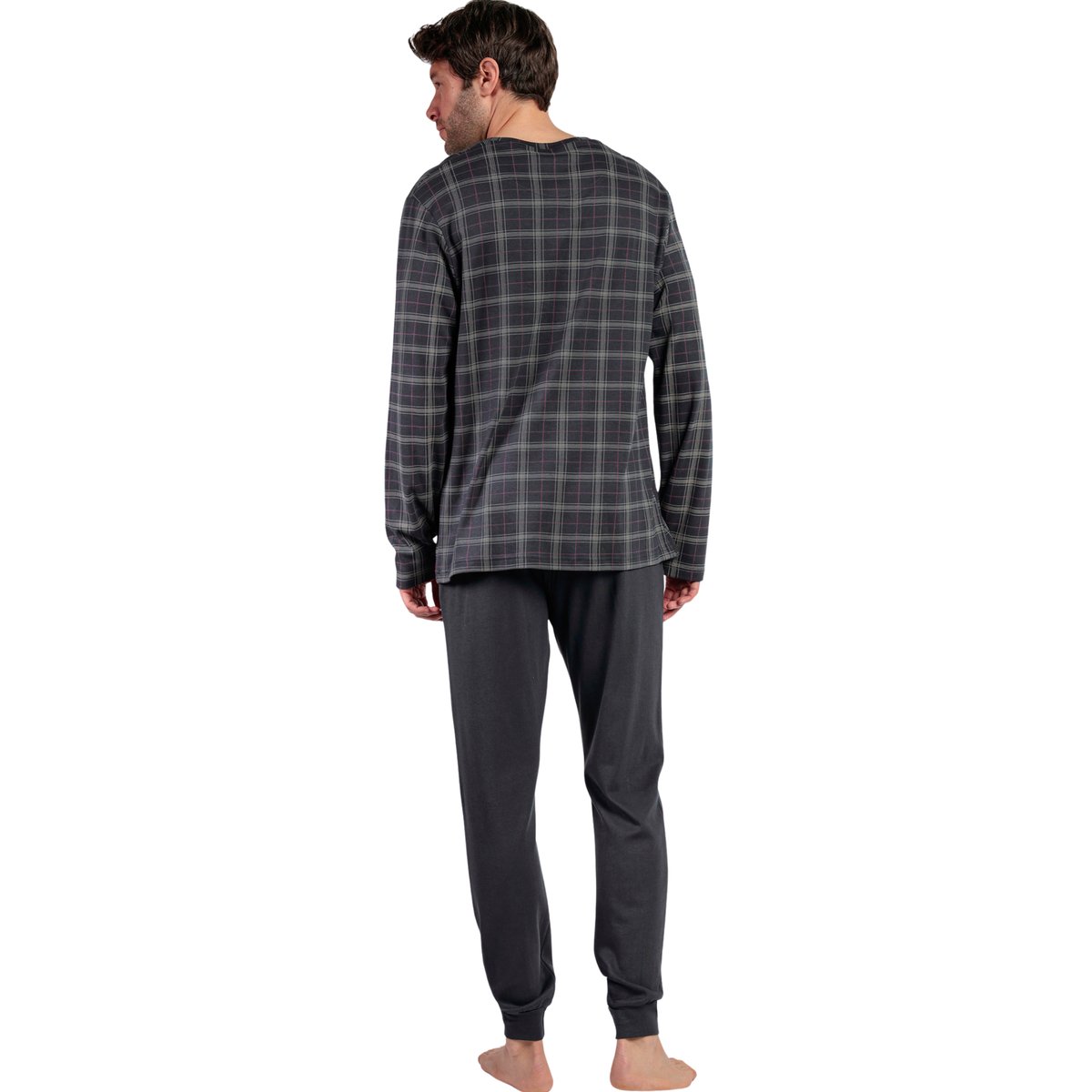 Pyjama pantalon polo manches longues Cinnamon gris, ADMAS