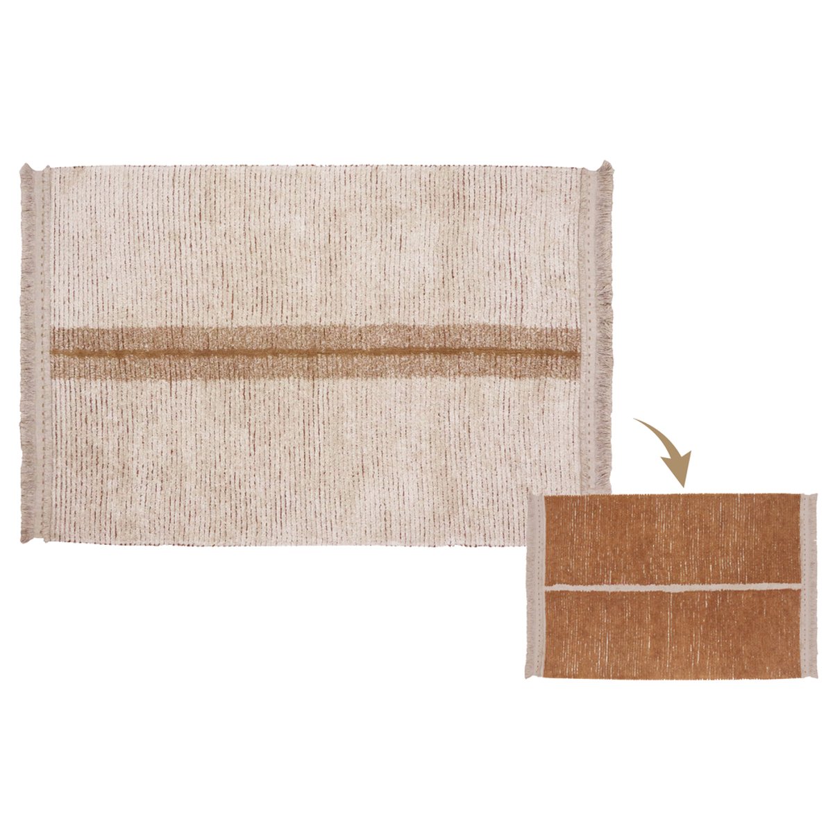 Tapis Rectangulaire en coton Tapis réversible Duetto REVERSIBLE marron, LORENA CANALS