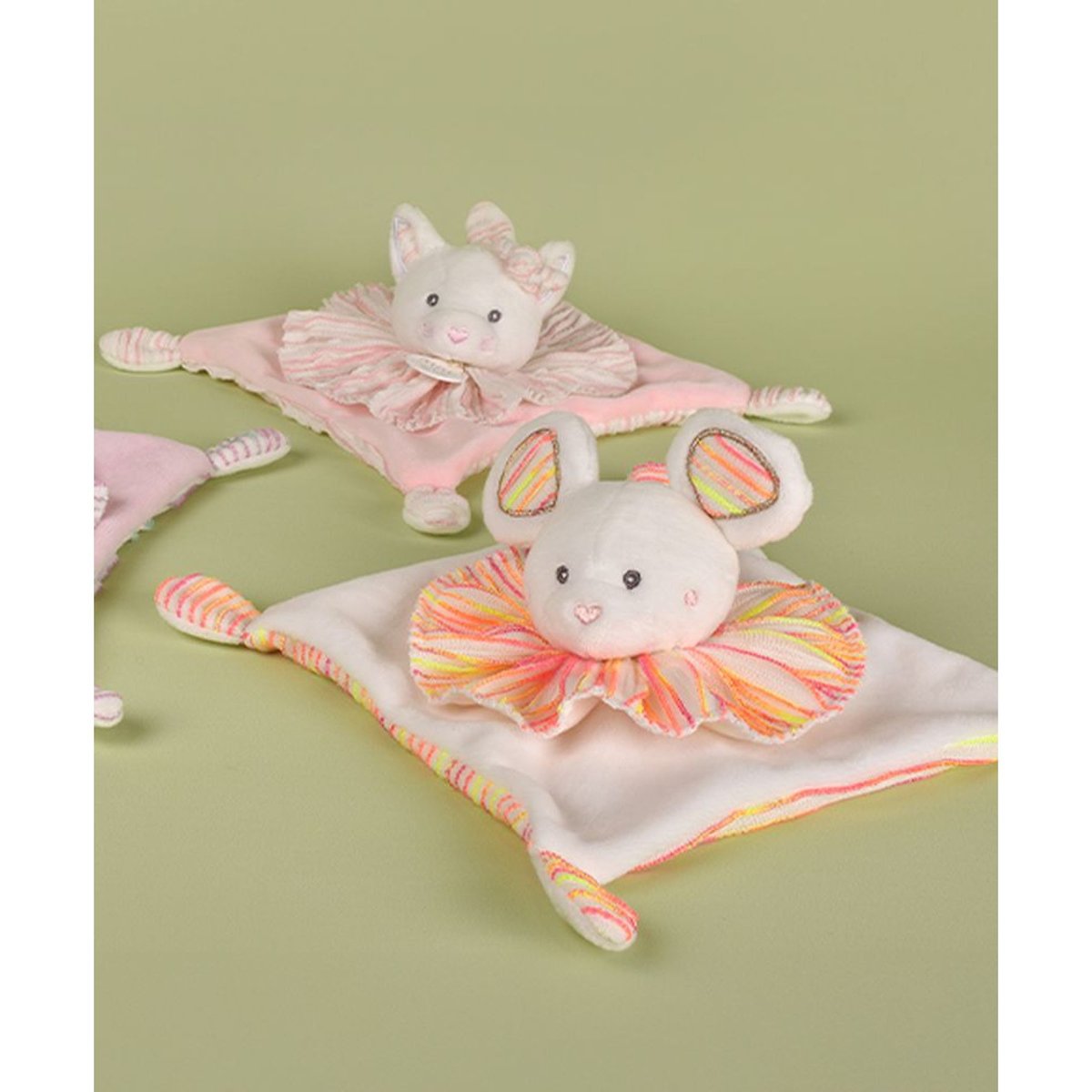 Doudou plat Les Chouchoux 20 cm Chat couleur unique, DOUDOU ET COMPAGNIE