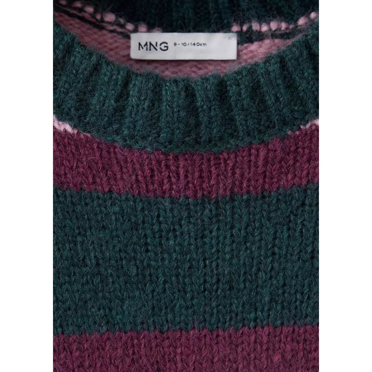 Pull-over en maille à rayures vert foncé, MANGO KIDS