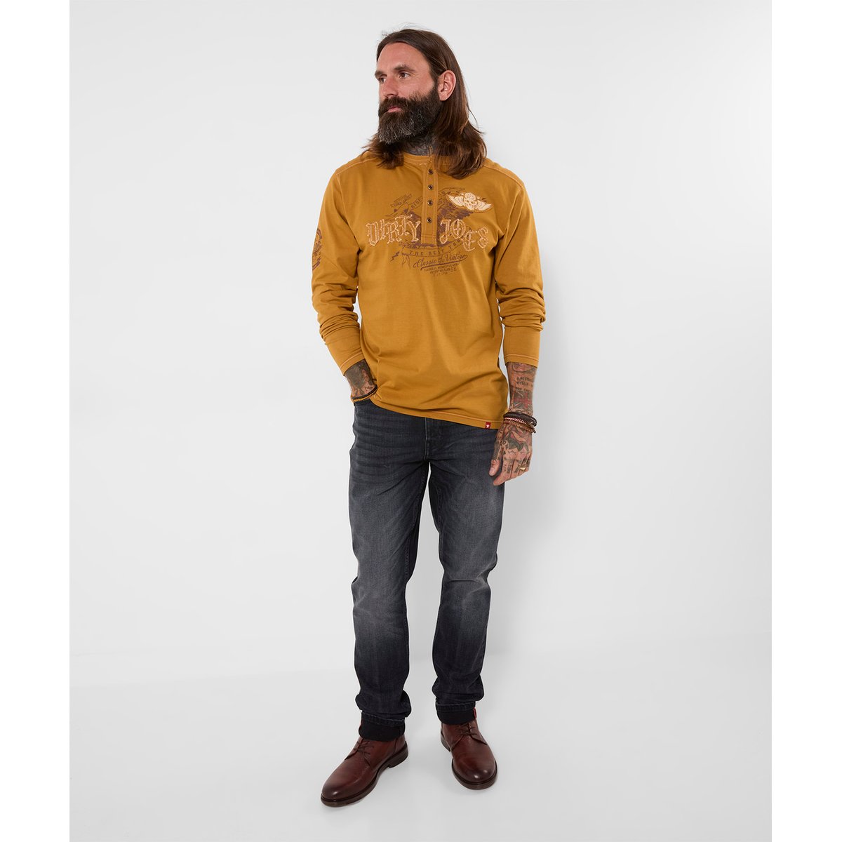 Henley Dirty Joes à Appliqués jaune, JOE BROWNS
