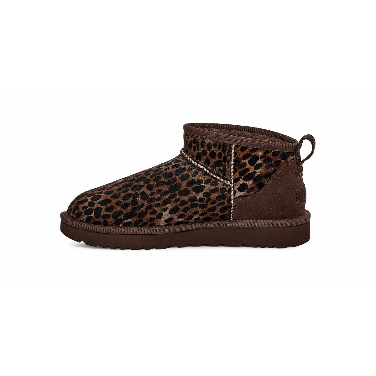 Boots cuir Classic Ultra Mini Caspian imprimé marron, UGG