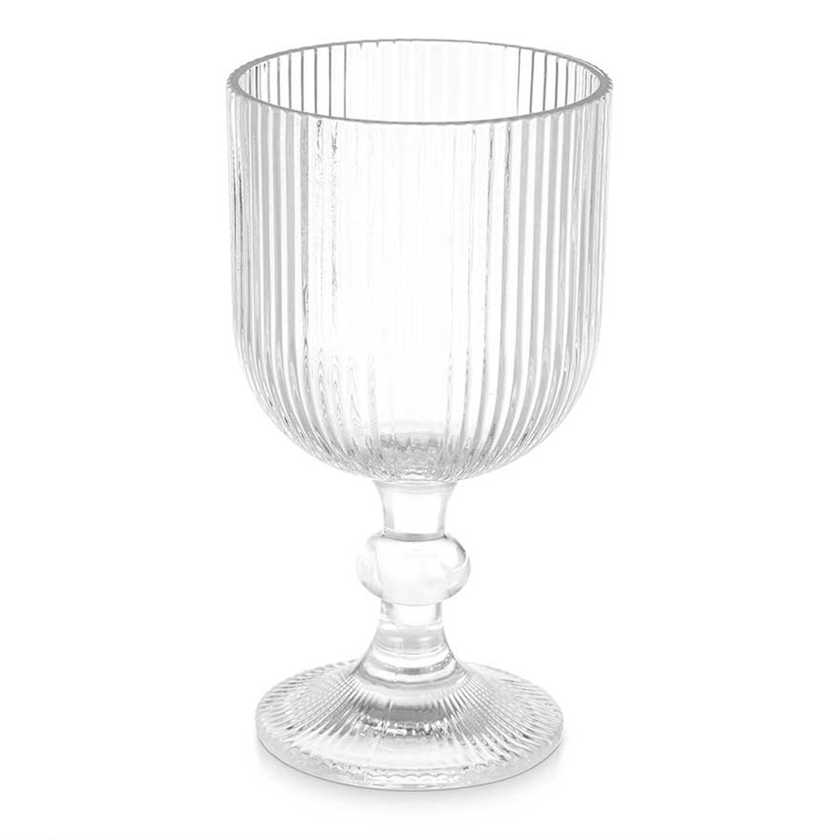 Set de 6 verres à eau en verre strié 37cl transparent, WADIGA