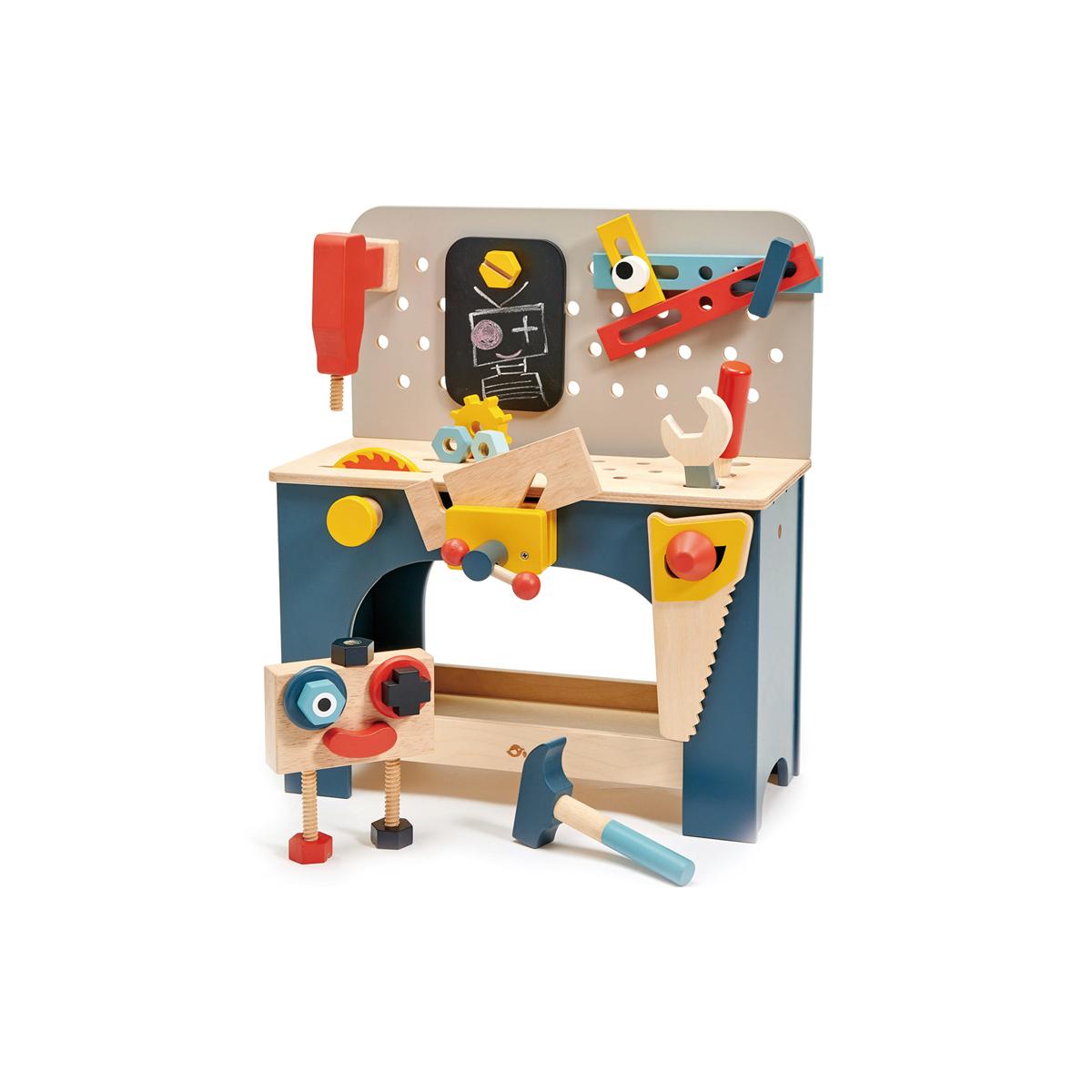 Établi bleu, beige, rouge, TENDER LEAF TOYS