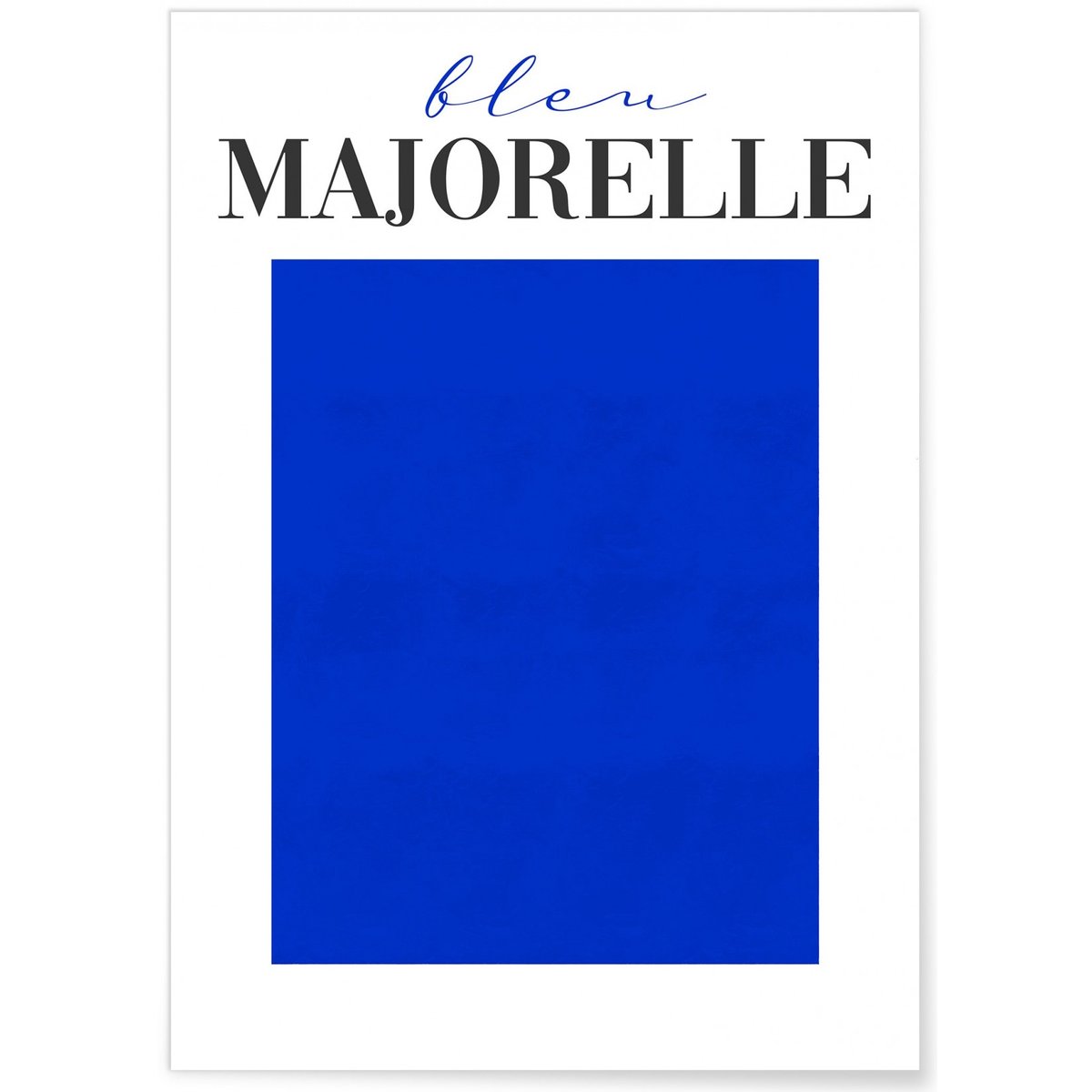 Affiche Bleu Majorelle blanc, L'AFFICHERIE