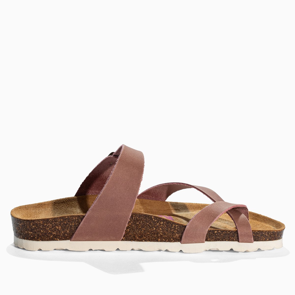 Tongs en cuir DIANE rose, BAYTON