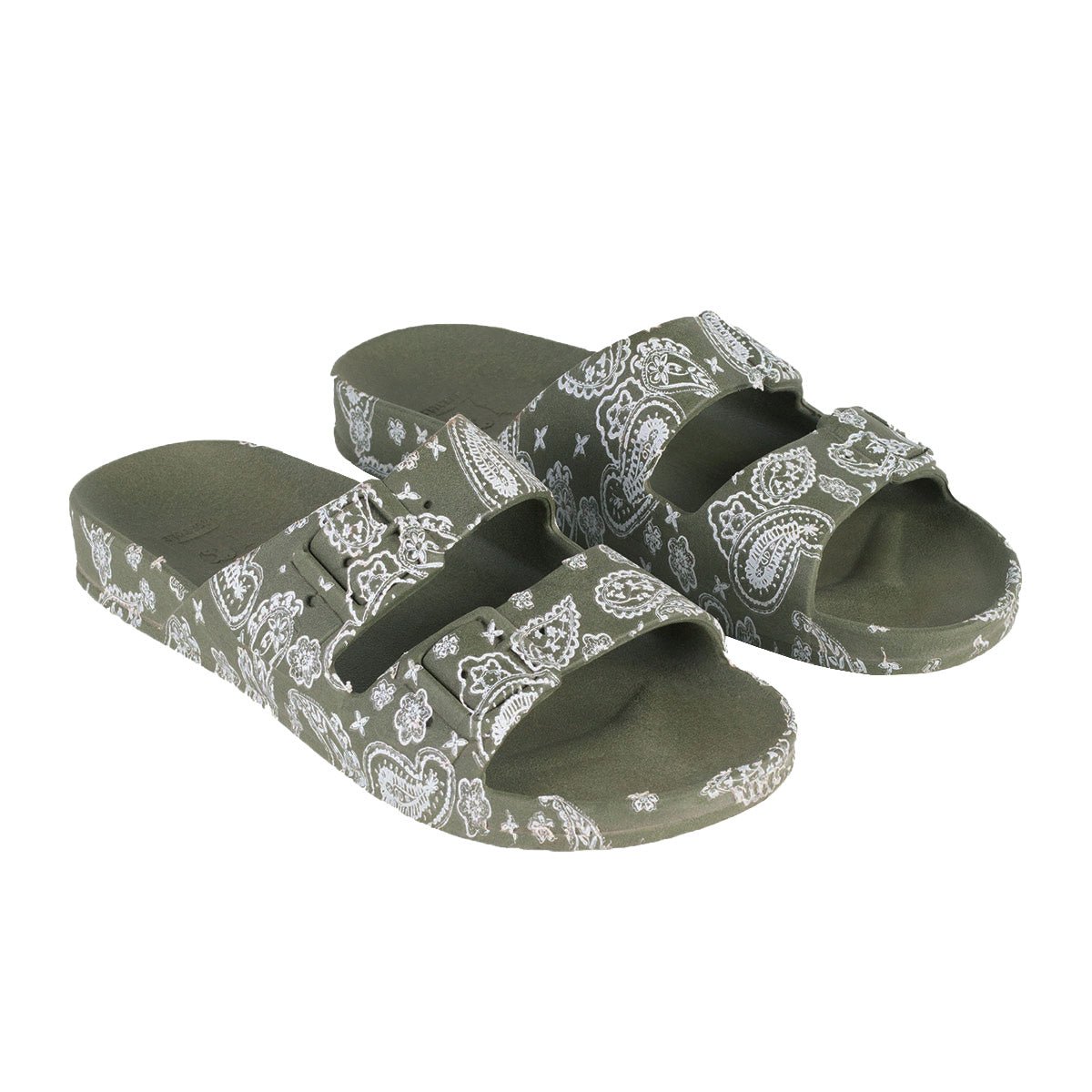 Sandales plates Enfant BANDANA kaki foncé, CACATOES