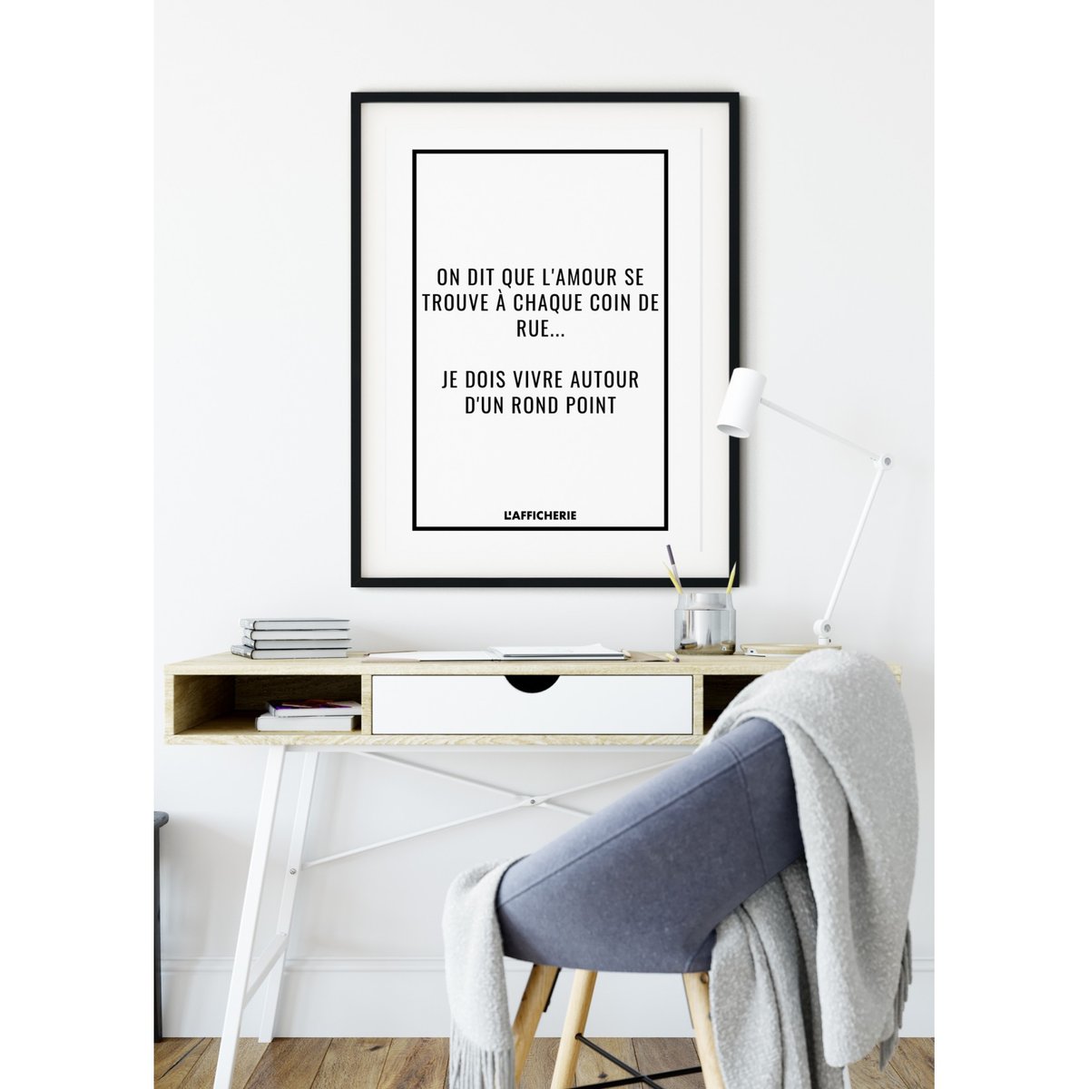 Affiche 'On dit que l'amour...' blanc, L'AFFICHERIE