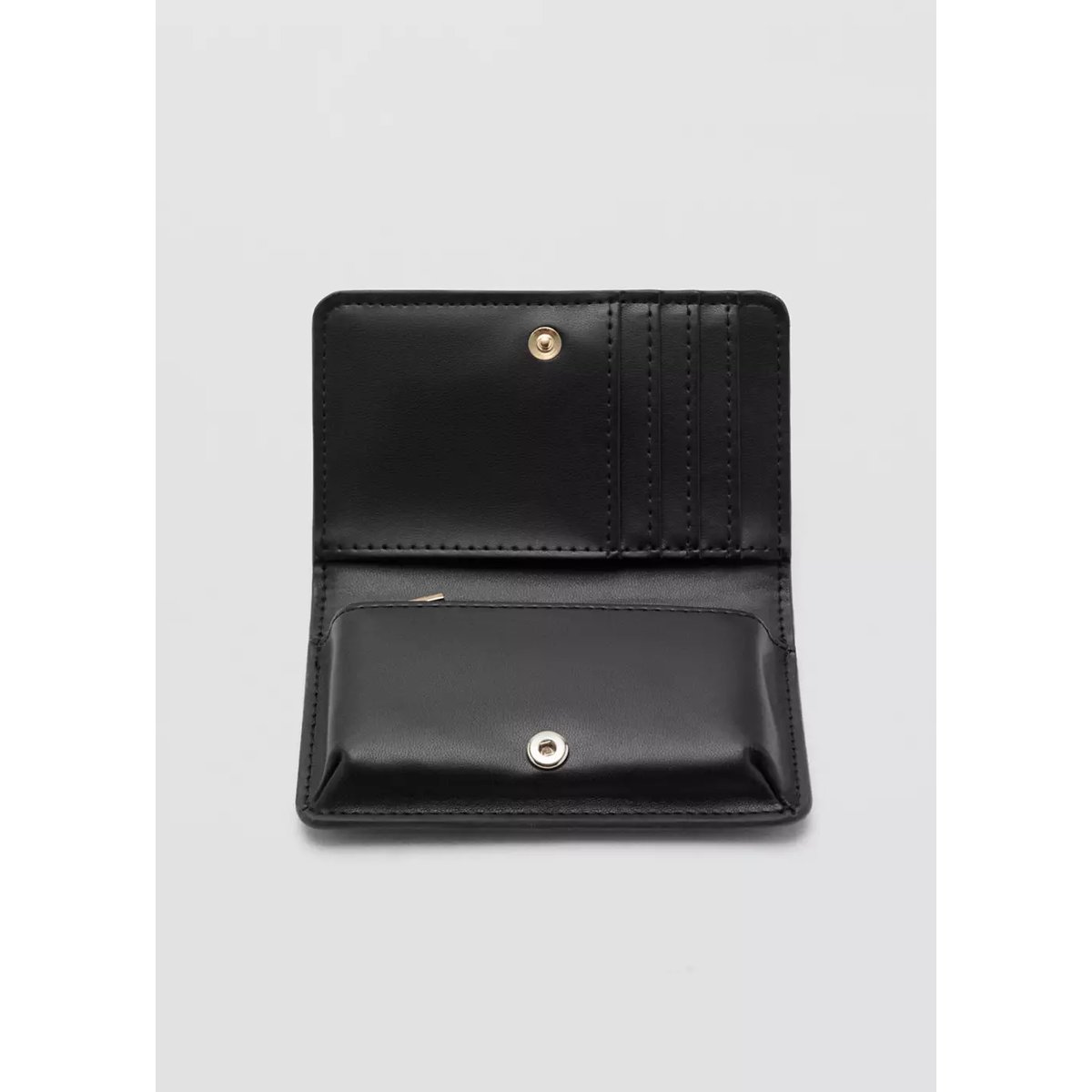 Petit portefeuille effet croco brillant noir, MANGO