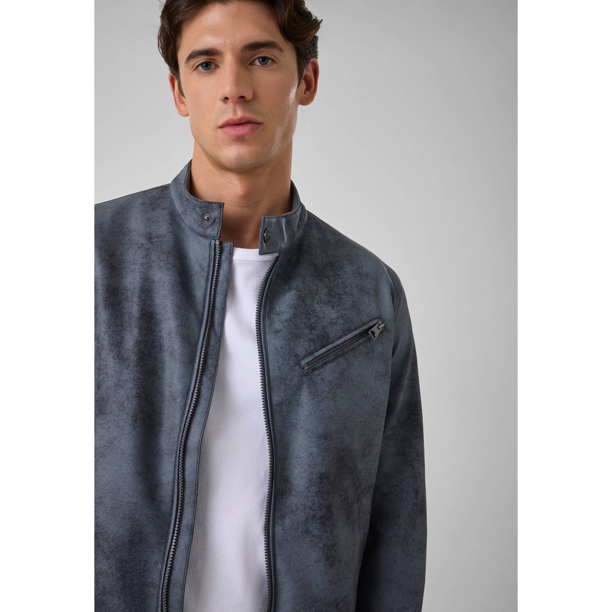 Veste En Simili Cuir bleu, GUESS
