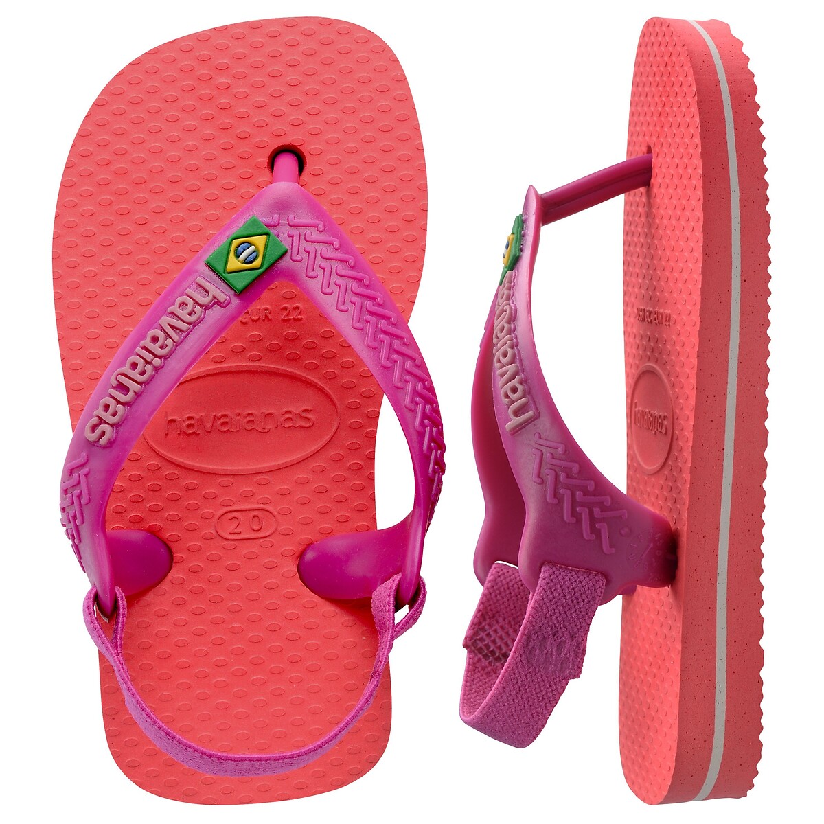 Sandalias de dedo BABY BRASIL LOGO rosa rojo coral, HAVAIANAS