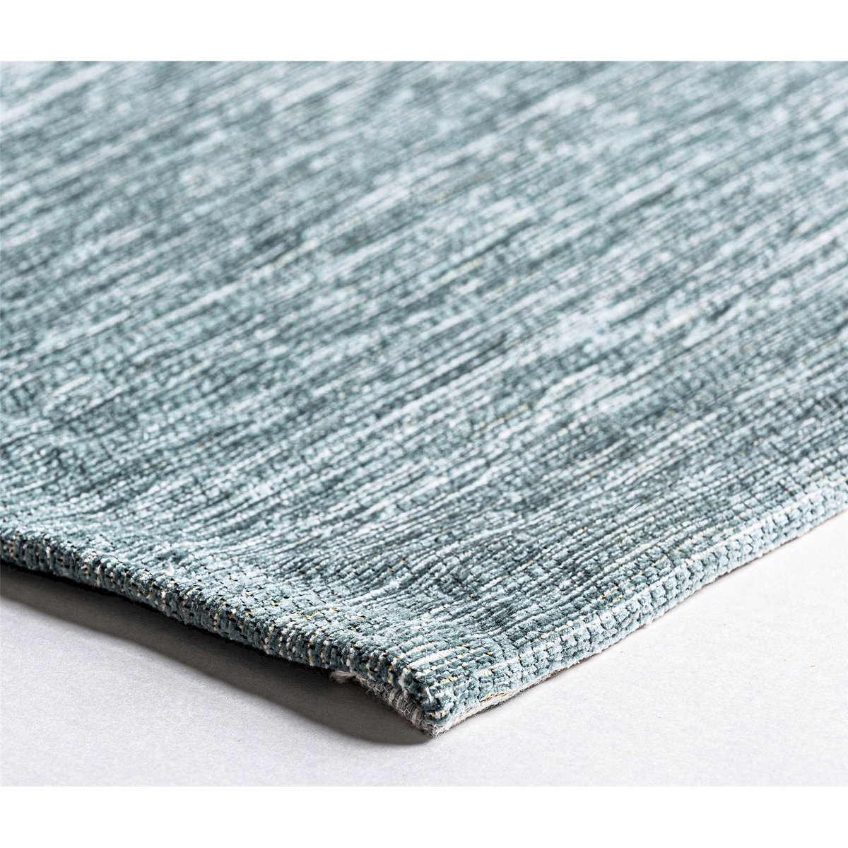 Tapis contemporain rectangulaire bleu profond et beige clair, RECOLLECTION