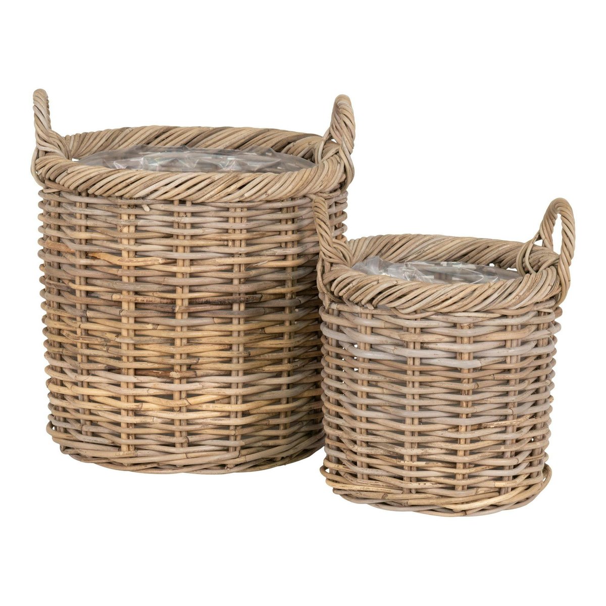 Cache-pot haut pour plantes ou graminées (lot de 2) beige, PIER IMPORT