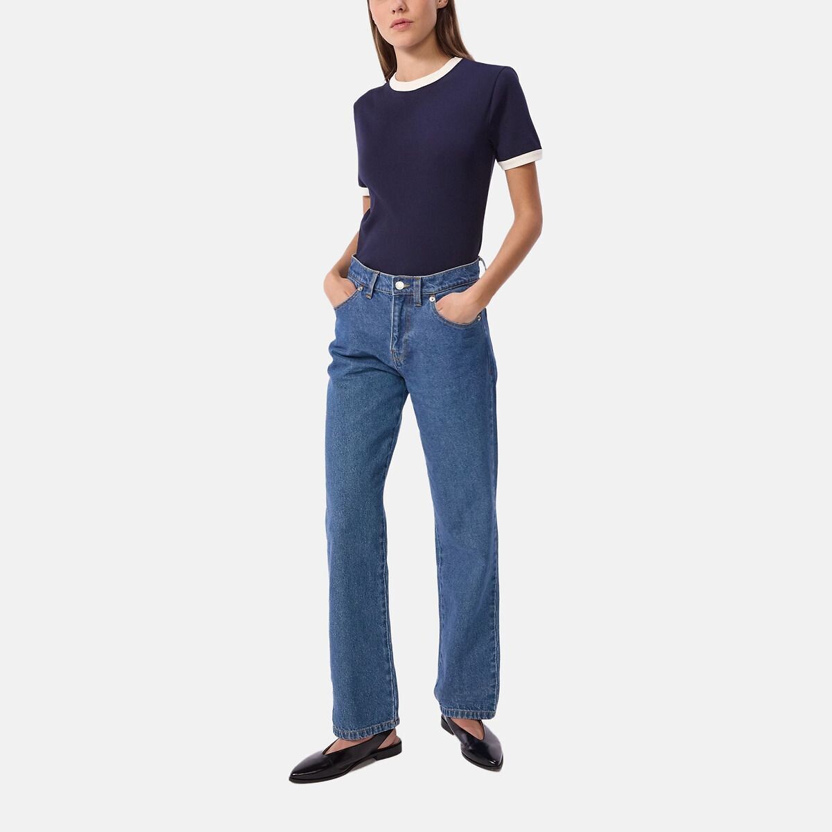 T-Shirt with Short Sleeves and Crew Neck navy, PETIT BATEAU