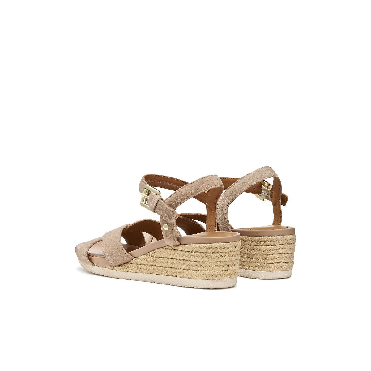 Sandales compensées Ischia Corda, cuir nude, GEOX