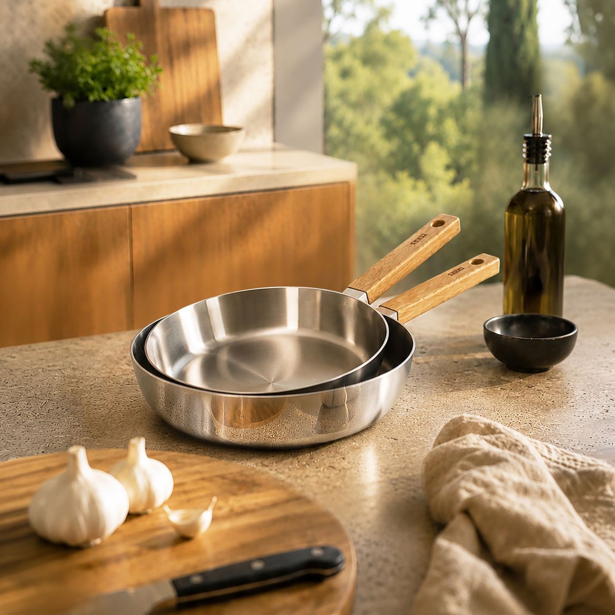 Poêle 24cm en acier inoxydable, ECTOR inox-naturel, OGO LIVING