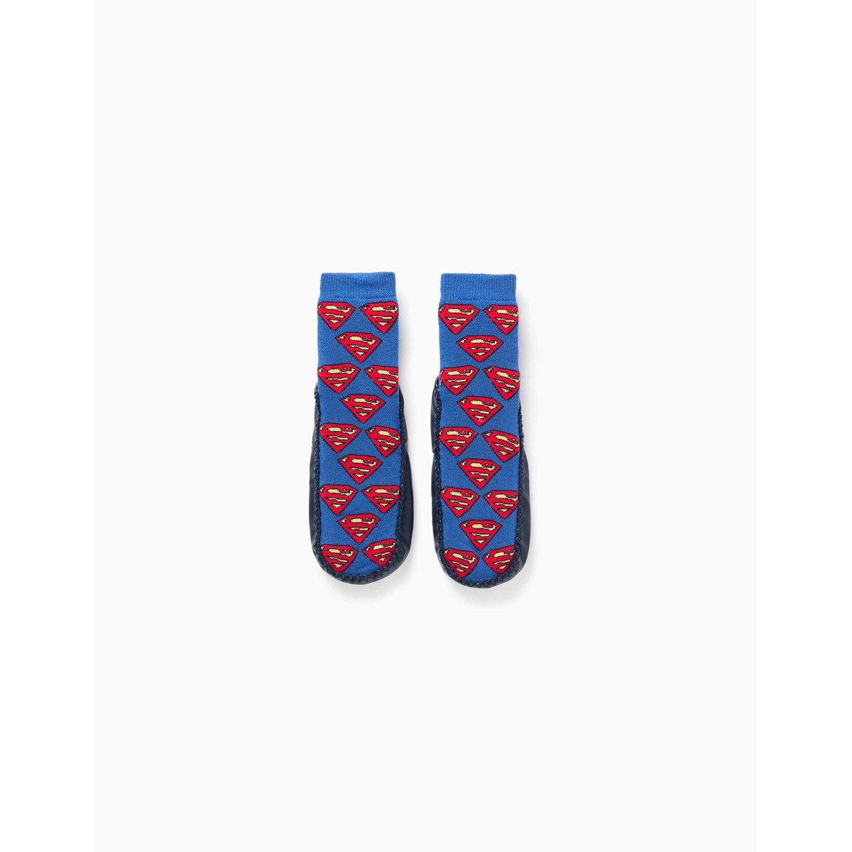 Chaussettes-chaussons avec semelle antidérapante et Superman bleu, ZIPPY