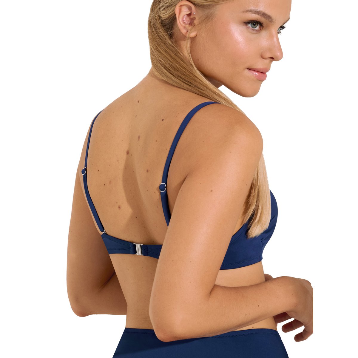 Haut maillot de bain bandeau balconnet préformé Palma bleu marine, LISCA