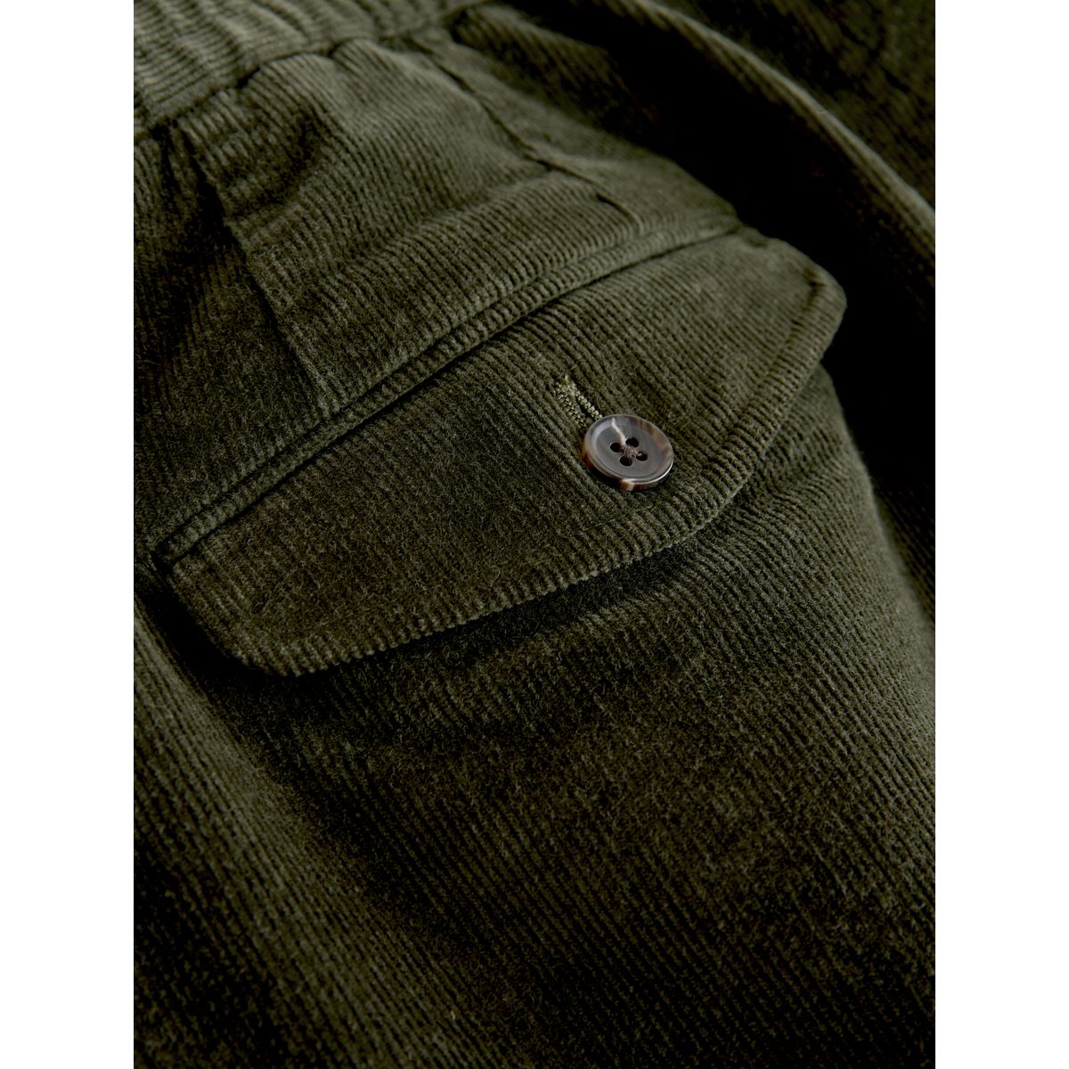 Pantalon regular habillé en velours côtelé vert kaki, NEXT