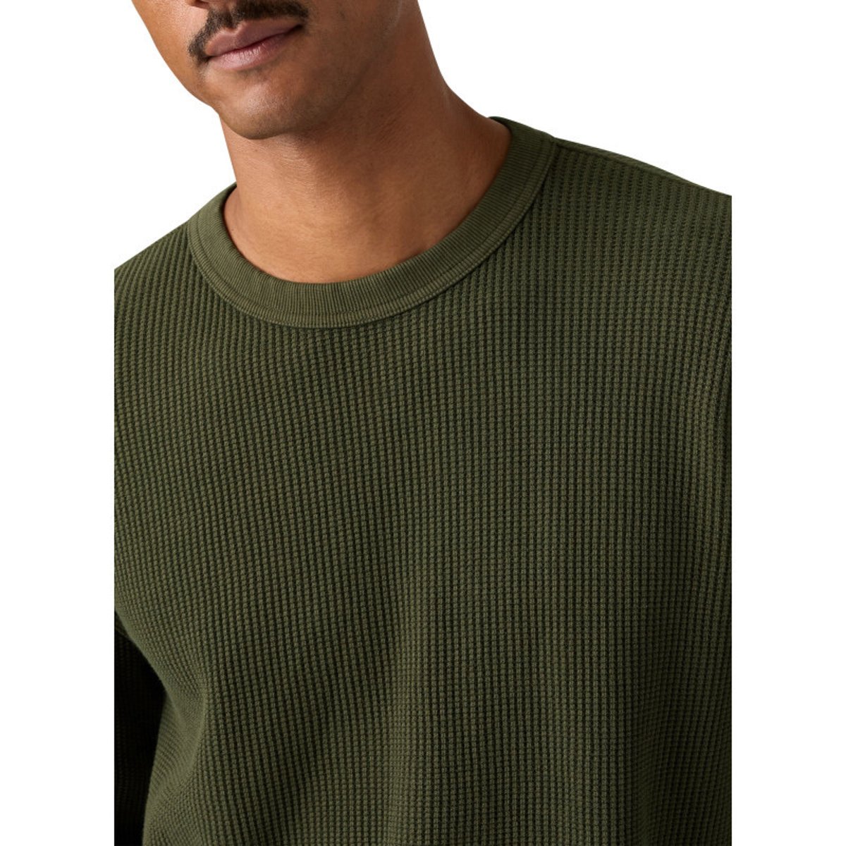 T-shirt en coton kaki à coupe droite pourvu de manches longues vert, LEVI'S