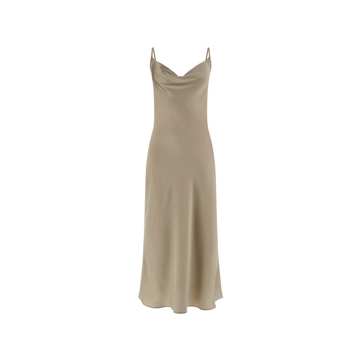 Robe Midi En Satin crème, GUESS