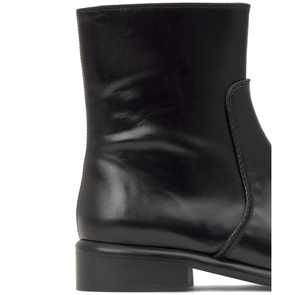 Bottines à talon large en cuir ELSA noir, CASTANER